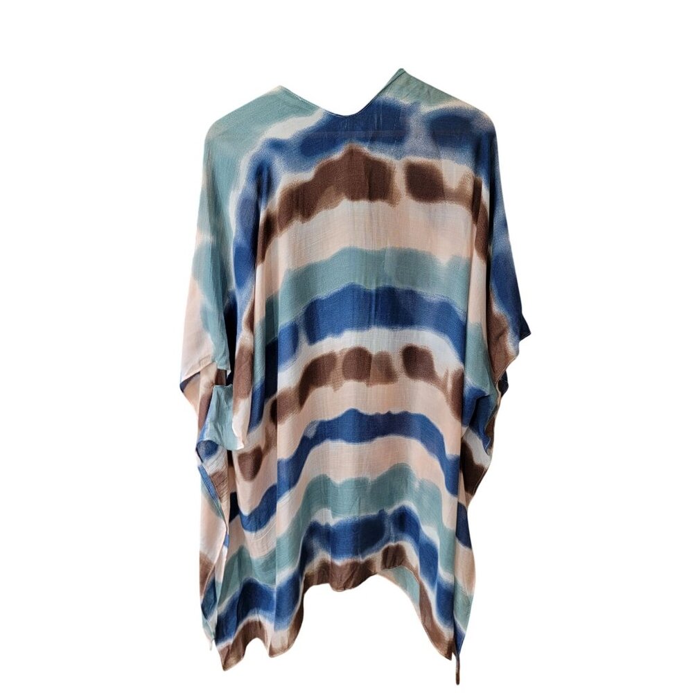 Striped Open Front Kimono Cardigan By Quagga Green Label In Lenzing Modal - Picture 3 of 6